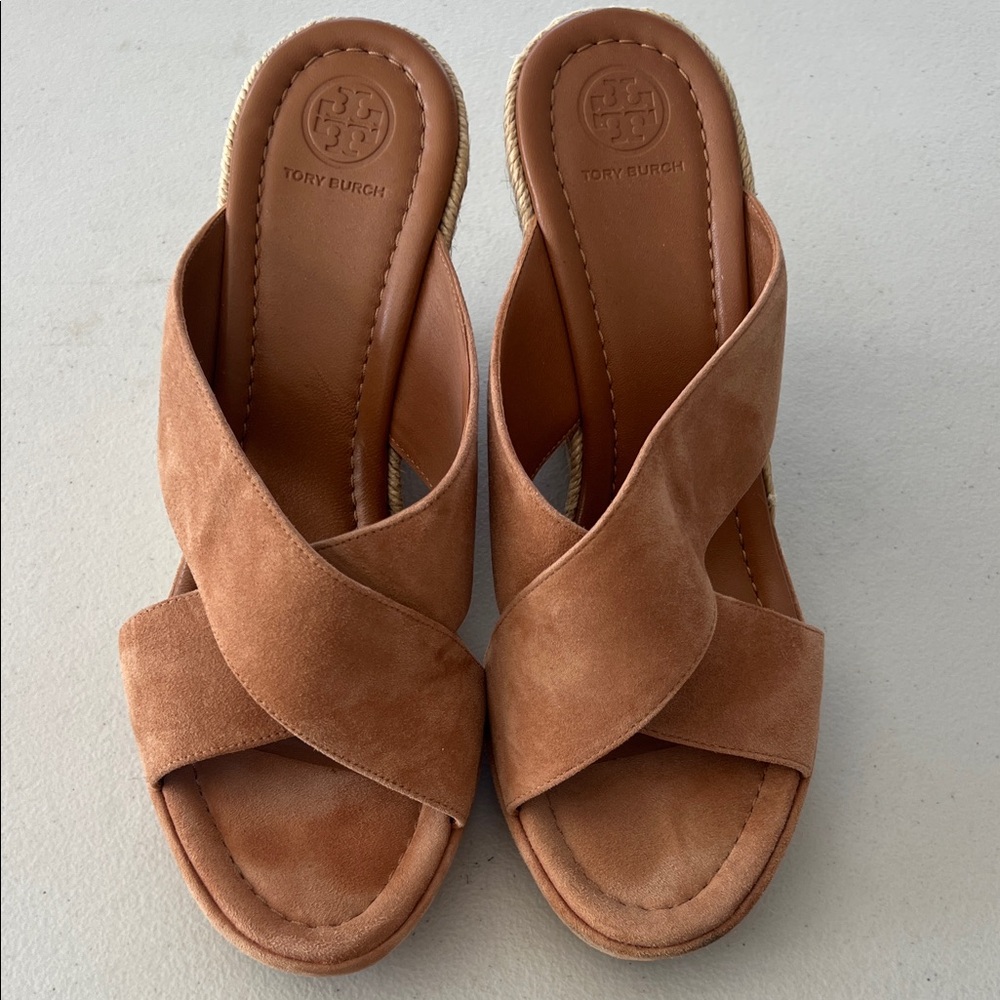 Tory Burch Brown Wedge Sandals